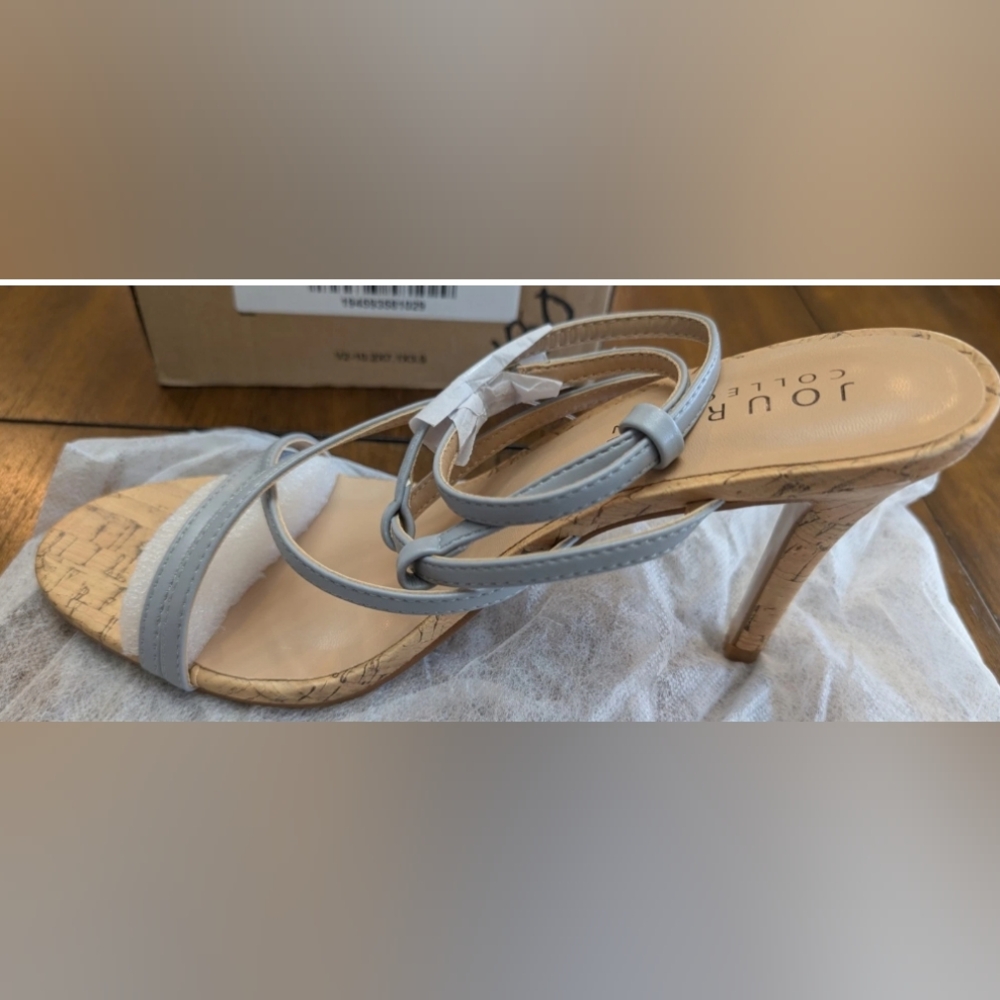 JOURNEE COLLECTION Womens Bluish-Gray Fylissa Open Toe Stiletto Heeled Sandal 9M - Picture 8 of 13